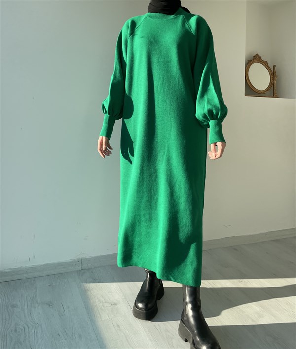 Efinah Yeşil Triko Elbise